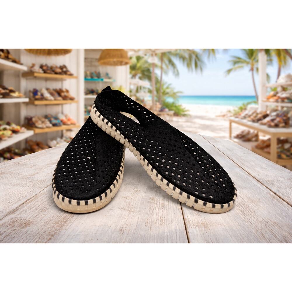 Ilse Jacobsen Hornbaek Tulip Slip On Flats Black Laser Cut 39 8.5–9 Travel